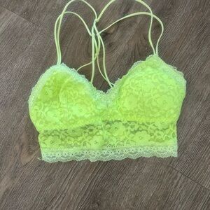 Gilly Hicks Neon Yellow Lace Bralette